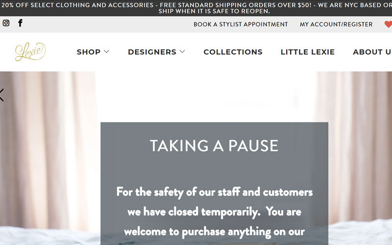 Lexie.com/<br>
Lexie launched her namesake boutique in April 2015 in the heart of Greenwich Village. A New York native and NYU grad, Lexie worked in retail and wholesale before leaving the corporate fashion world and opening the boutique.