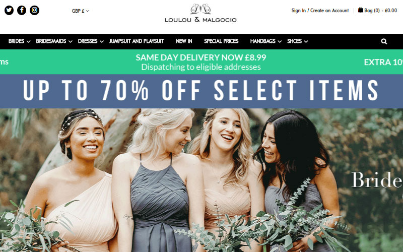 Louloumalgocio.com<br>
LOULOU & MALGOCIO offers high quality and luxury products. LOULOU & MALGOCIO is an online fashion store providing you with luxury and glamorous evening wear, designed for your every occasion.